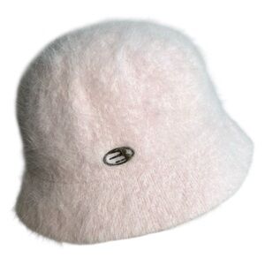 Big It Up Angora Blend Fuzzy Bucket Hat Light Pink